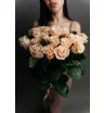 25 персиковых роз Россия (60 см) 2