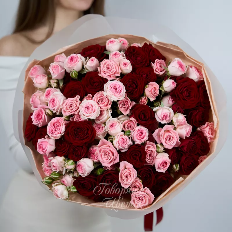 25 кустовых роз (микс)