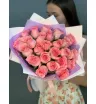 25 розовых роз Кения 1