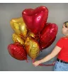 9 фольгированных сердец